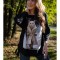 BLUZA DIN BUMBAC OVERSIZE CU MANECA LUNGA SI FUNDITE REGLABILE IN TALIE CAT NEKO TALIE UNICA Multicolora