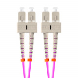 Cumpara ieftin Cablu retea fibra optica cu lungime 2 m si conectori SC UPC-SC UPC, Lanberg Z43331, MM, DUPLEX 3.0MM OM4 50 125 LSZH, violet