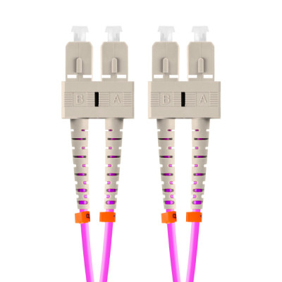 Cablu retea fibra optica cu lungime 5 m si conectori SC UPC-SC UPC, Lanberg Z43332, MM, DUPLEX 3.0MM OM4 50 125 LSZH, violet foto