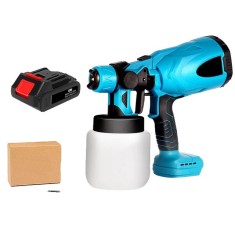 Pistol de vopsit electric, fara fir, compatibil cu Makita 18V, 800ML, Albastru/Negru, 42000rpm