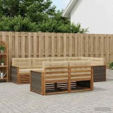 Cumpara ieftin Set de canapele de exterior 7 buc. 7-Locuri Natural si Bej