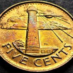 Moneda exotica 5 CENTS/ CENTI - Insulele BARBADOS, anul 2017 *cod 3817 A = A.UNC