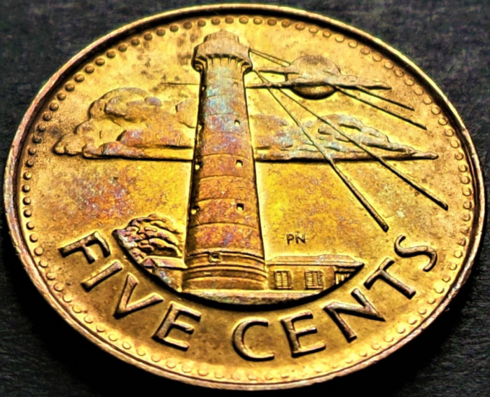 Moneda exotica 5 CENTS/ CENTI - Insulele BARBADOS, anul 2017 *cod 3817 A = A.UNC
