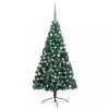 VidaXL Jumătate brad Crăciun artificial cu set globuri verde 180 cm 3077651