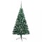 vidaXL Jumătate brad Crăciun artificial cu set globuri verde 180 cm 3077651