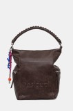 Desigual poșetă HALF LOGO ARICA culoarea maro, 25WAKP29