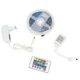 Banda LED RGB PNI 5050, 5m, 300 LED-uri, Telecomanda si Alimentator Inclus, IP20