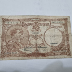 bancnota belgia 20 fr 1947