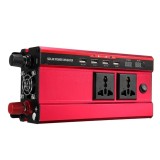 Invertor auto FOXMAG24, 12V, display dublu cu 4 mufe USB, 2 iesiri, putere 1600W, protectie supraincalzire, rosu