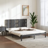 Cumpara ieftin Cadru de pat King Size, gri, 150x200 cm, lemn masiv