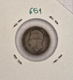 651 Ecuador 1 D&eacute;cimo 1901, KM#50, argint