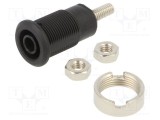 Conector banană 4mm soclu 32A negru nichelat 33mm ST&Auml;UBLI
