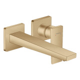 Cumpara ieftin Baterie lavoar cu montaj pe perete, Hansgrohe, Metropol, pipa 22,5 cm, bronz periat