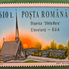 TIMBRE ROMANIA MNH LP1364/1994 Biserica Sf. Maria -Cleveland Serie simplă