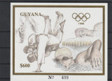 Guyana 1993-Sport,Judo,Inot,bloc colita nedantelata,folio aur,MNH, Nestampilat