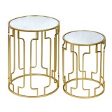 Cumpara ieftin Set 2 masute laterale Sieni Pako World Auriu 40x40x53.3 cm