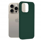 Husa iPhone 15 Pro Max Silicon Verde Slim Mat cu Microfibra SoftEdge
