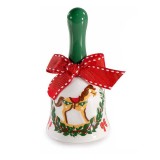 Clopotel Craciun Calut ceramica textil multicolor 5x10 cm