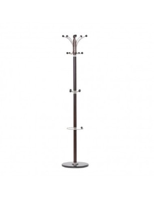 Cuier tip pom lemn 15 agatatori, HM W13, 3 nivele, imbracaminte si accesorii, baza ceramica, wenge foto