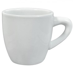 Ceașcă Porțelan, Alb, Capacitate 85 ml, Diametru 8 cm, &Icirc;nălțime 6 cm, Potrivită pentru Mașina de Spălat Vase și Cuptorul cu Microunde