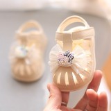 Sandale ivoire cu fundita si pisicuta pentru fetite &ndash; confort si eleganta