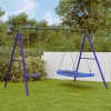 Set Leagane Copii Exterior, Cadru Metalic Robust, Leagan si Leagan Tip Cuib, Sarcina Max 150kg, 3-10 Ani, Albastru/Verde