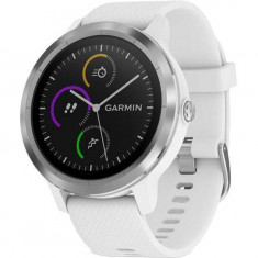 Smartwatch Garmin Vivoactive 3 GPS Silver curea Silicone White foto