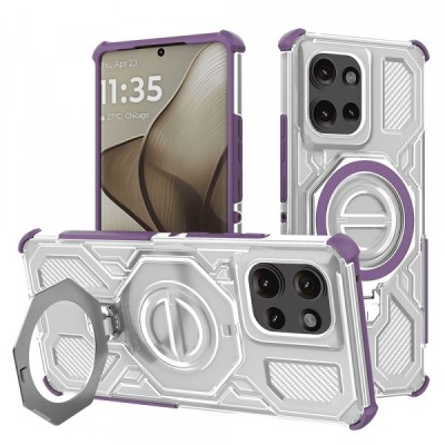 Husa pentru Motorola Edge 50, Techsuit, Carbon Shield Pro, Mov foto