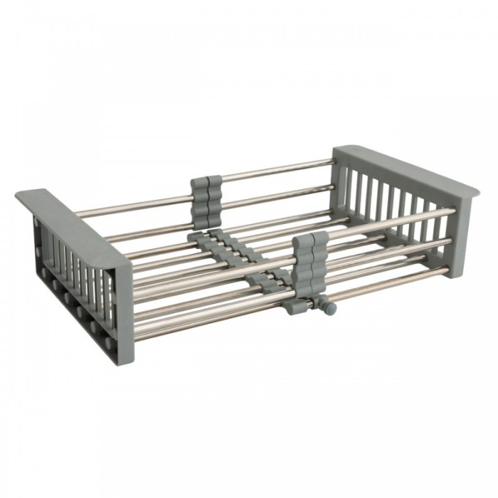 Scurgator extensibil pentru chiuveta Fleko 41 x 27 cm, dimensiune reglabila, Gri