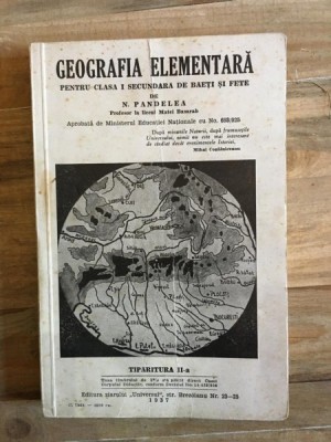 N. Pandelea - Geografia Elementara pentru clasa I secundara foto