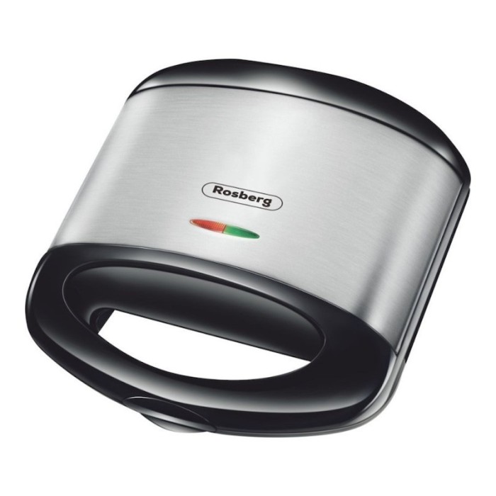 Sandwich-Maker Rosberg, 750 W, 2 felii, antiaderent, otel inoxidabil, Negru