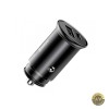 Incarcator Auto Baseus Circular Metal 30W 5A 1 x USB-A - 1 x USB-C Negru