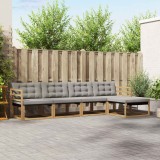 vidaXL Set de canapele de exterior cu pernă 5 pcs Alb și gri deschis 3388577
