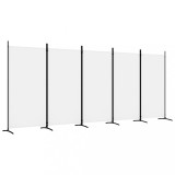 Cumpara ieftin Paravan de camera cu 5 panouri, Alb, 433x180 cm, textil