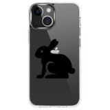 Husa personalizata apple iphone 15, black bunny