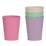 Set Pahare Plastic Ondulat, Multicolor, Capacitate 475ml, 4 Bucăți, Oem