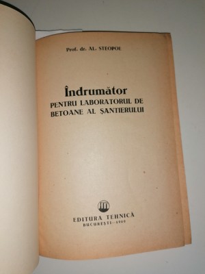 RARA = INDRUMATOR PENTRU LABORATORUL DE BETOANE AL SANTIERULUI AL STEOPOE 1960 foto