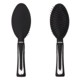 Perie ovala pentru par, Plastic, Negru, Maner antiderapant, CMCLASS