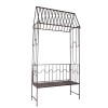 Arcada metalica, pergola, pentru gradina, cu banca, bronz antic, 123x63x252 cm, Chomik