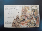 Carte postala scena St. Astrix Apporte a St.Etienne la Coronne Royale, 1889