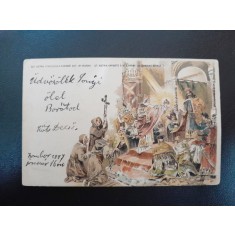 Carte postala scena St. Astrix Apporte a St.Etienne la Coronne Royale, 1889