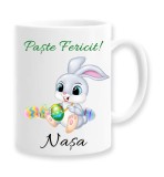 Cana alba personalizata &quot;Paste Fericit&quot;, INOVATIX&reg;. 330ml, Oem