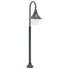 vidaXL St&acirc;lp iluminat grădină, verde &icirc;nchis, 120 cm, aluminiu, E27