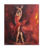 Cumpara ieftin Tablou pictat manual, Maiestria dansului, 60x50cm ulei pe panza, Mircea Iordache