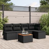Cumpara ieftin Gossi set mobilier de gradina cu perne, 6 piese, negru, poliratan