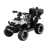 ATV electric pentru copii 3-6 ani, Kinderauto Police, 80W, 12V 7Ah, echipare premium, alb