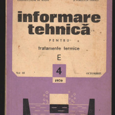 C8744 INFORMARE TEHNICA PENTRU TRATAMENTE TERMICE, OCT. 1970