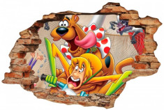 Sticker &amp;quot;Wall Crack&amp;quot; Scooby Doo 3 - 120 x 80 cm foto
