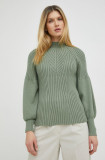 Cumpara ieftin Bruuns Bazaar pulover femei, culoarea verde, cu turtleneck