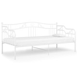 Cumpara ieftin Cadru pat canapea, alb, 90x200 cm, metal